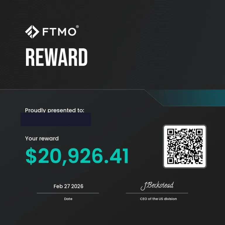 FTMO $20,926 Reward Payout